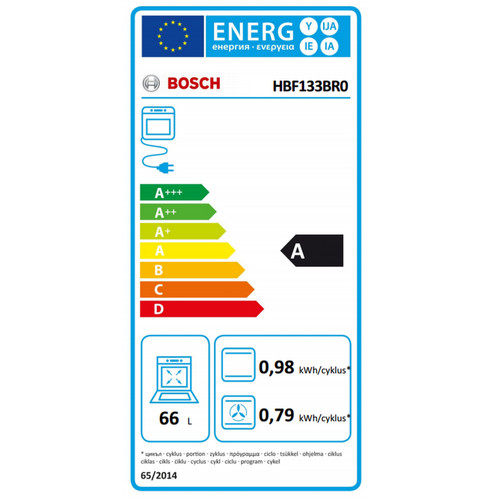 Four Four intégrable 66l a ecoclean inox - hbf133br0 - BOSCH