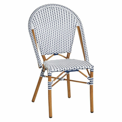 But - Chaise FLORA imitation bois, blanc et bleu But  - Chaises de jardin
