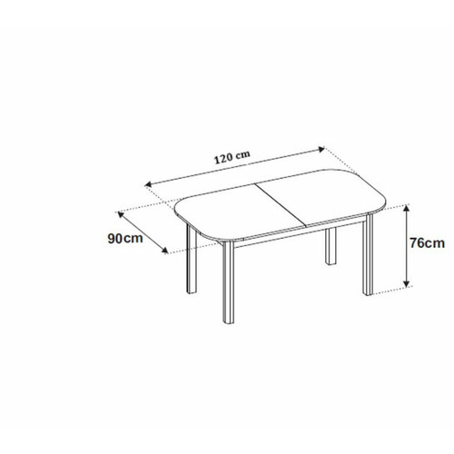 Tables à manger Table L.120/160 rectangulaire TOLEDO 2 décor chêne sonoma/gris