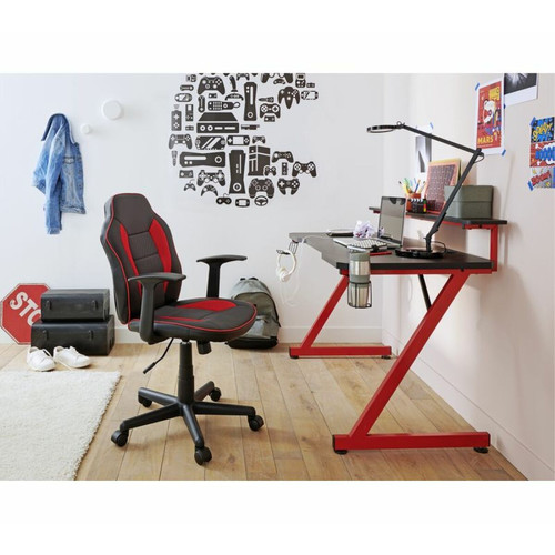 Sièges et fauteuils de bureau Fauteuil de bureau PUNCHY 2 Noir, rouge et gris