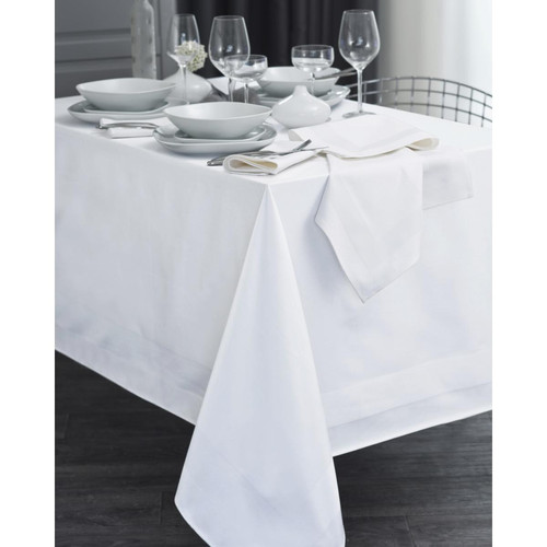 Calitex - Nappe BANDE Satin Blanc - Linge de table