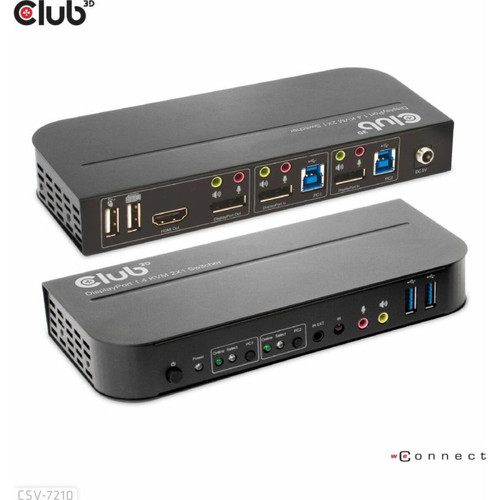 Club 3D - Club 3D CSV-7210 DisplayPort?/HDMI? Commutateur KVM vers Dual DisplayPort? 4K 60Hz Club 3D  - Club 3D