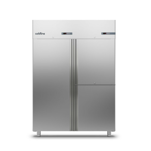Réfrigérateur COLDLINE Armoire Réfrigérée Positive 1400 L avec 2 Groupes Frigorifiques Master GN 2/1 - 1 Porte + 2 Portillons sans Groupe  - Coldlin