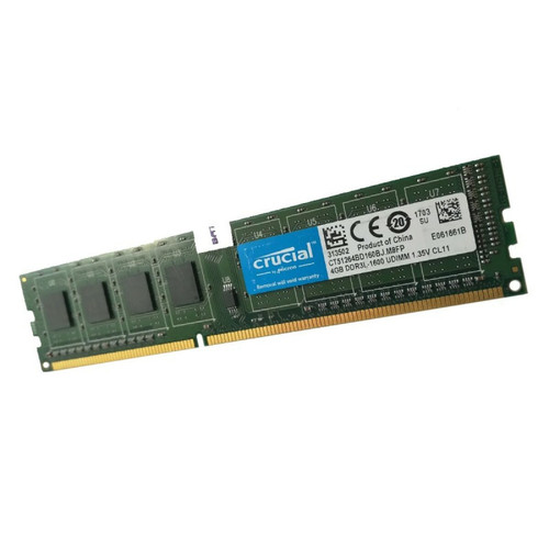 Crucial - 4Go RAM Crucial CT51264BD160BJ.M8FP 240-Pin DDR3 PC3L-12800U 1Rx8 1.35v CL11 Crucial  - Occasions RAM Crucial