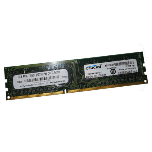 Crucial - 8Go RAM Crucial CT102464BA1339.C16FED DIMM DDR3 PC3-10600U 1333Mhz 1.5v CL9 Crucial  - Occasions RAM Crucial