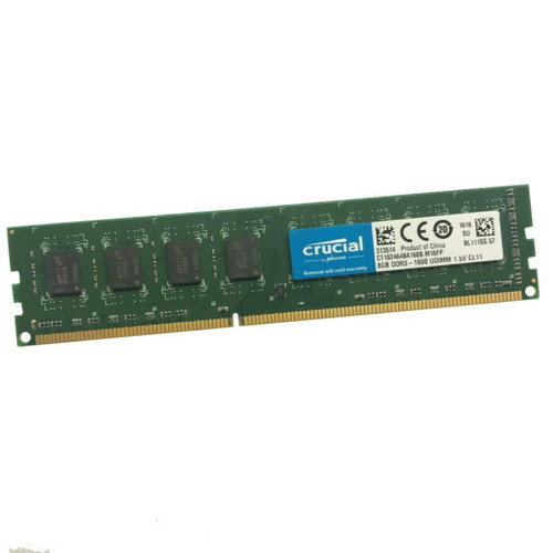 Crucial - 8Go RAM Crucial CT102464BA160B.M16FP DDR3 PC3-12800U 1600Mhz 240-Pin 1.5v CL11 Crucial  - Occasions RAM Crucial