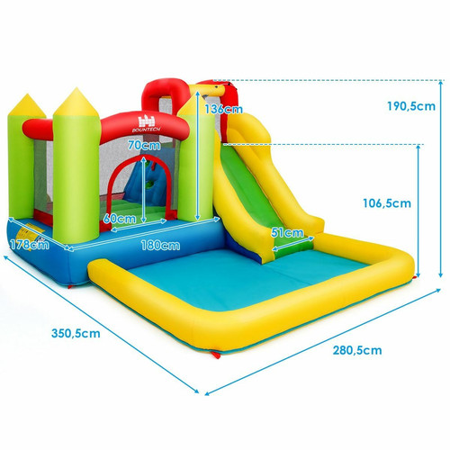 Jeux de piscine Château gonflable pour enfants de 3 à 10 ans max 135kg aires de jeux multiples 20_0000453