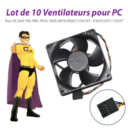 Ventilateur Pour Boîtier Dell Lot x10 Ventilateurs PC Dell 390 790 990 7010 7020 9010 9020 SFF 0725Y7 725Y7