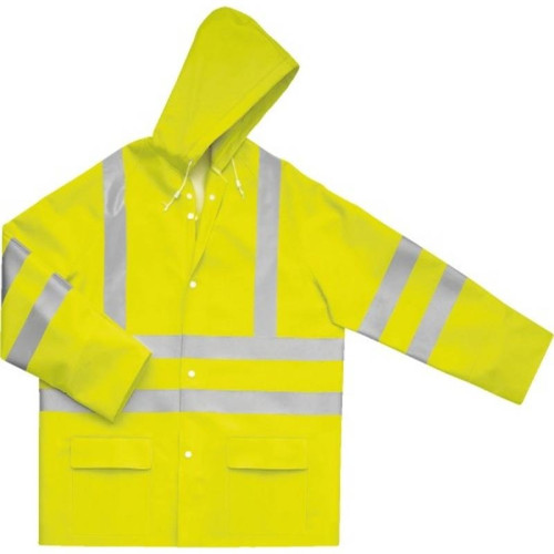 Protections corps Delta Plus Veste de pluie jaune HV polyester enduit polyuréthane taille XXL