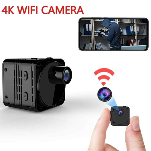 Divers Marques Mini caméra de surveillance infrarouge intelligente sans fil vision 170° 4K HD 1080P WIFI et DV, jour/nuit  + Micro SD 128GO