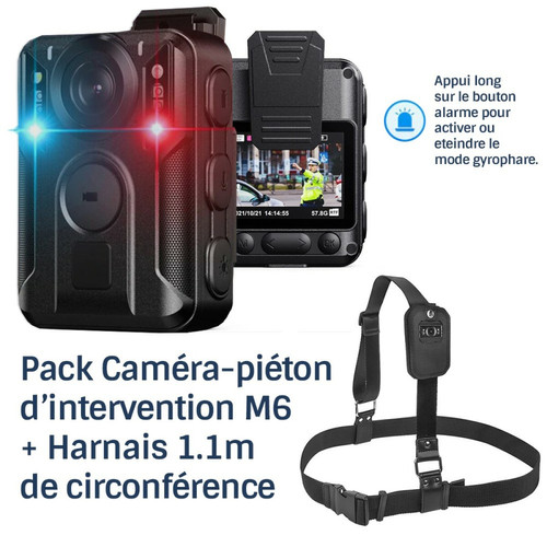Enregistreur DVD Divers Marques Pack Caméra-piéton d'intervention GPS professionnel HD 2160P 128Go IR détection visage, force de l'ordre + ceinture caméra-piéton