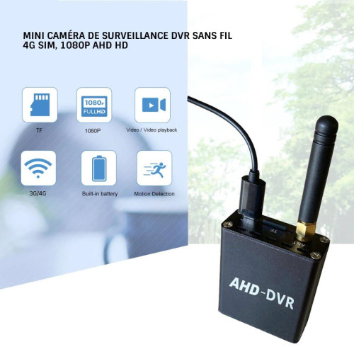 Enregistreur DVD Divers Marques Mini caméra de surveillance DVR sans fil 4G Sim, 1080p AHD HD - Grand angle, Vision nocturne, contrôle à distance du réseau vocal