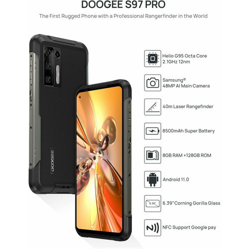 Doogee DOOGEE S97Pro Smartphone Incassable 8Go+128Go 8500mAh 4G