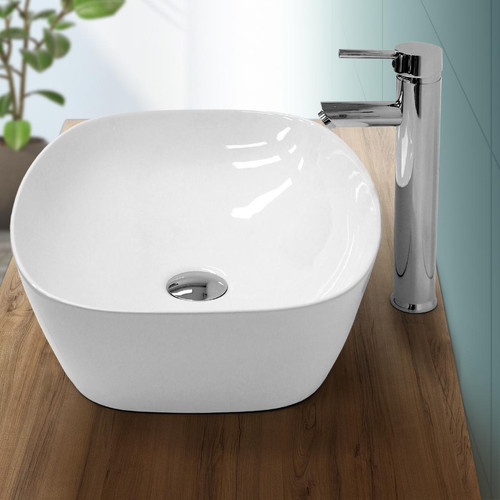 Lavabo Ecd Germany Lavabo vasque a poser en céramique blanche évier ovale salle de bain 505x385 mm