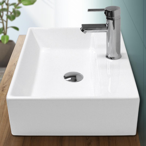 Lavabo Ecd Germany Lavabo vasque salle de bain en céramique suspendu / à poser angulaire 515x360mm