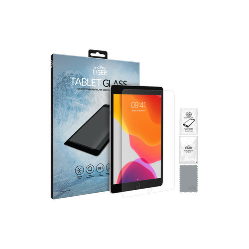 Protection écran tablette Eiger EIGER Protection d'écran en verre trempé 2,5D pour iPad 10.2 (2019) avec kit de nettoyage