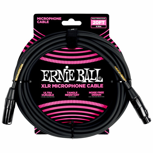 Ernie Ball - 6388 Câble XLR Mâle / Femelle Noir 6m Ernie Ball Ernie Ball  - Ernie Ball