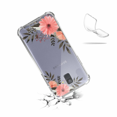 Coque, étui smartphone Coque Samsung Galaxy A6 2018 anti-choc souple avec angles renforcés transparente Fleurs roses Evetane
