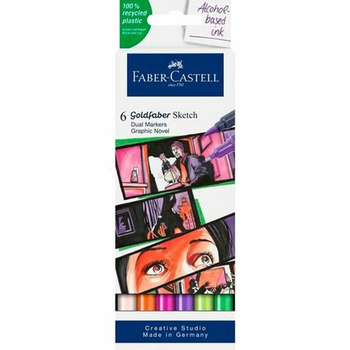 Faber-Castell - Ensemble de Marqueurs Faber-Castell Goldfaber Sketch - Graphic Novel Double 6 Pièces Faber-Castell  - Faber-Castell