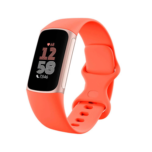 Fitbit - Fitbit Charge 6 Corail (Coral) et Corps en Aluminium Or Champagne Fitbit  - Fitbit