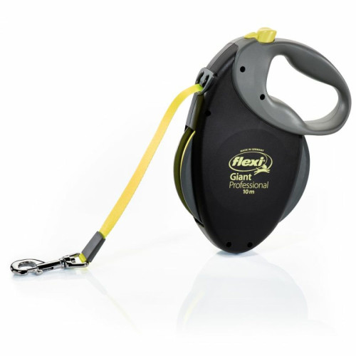 Flexi - Laisse Giant Professional Tape 10 m black/neon yellow Flexi GTP-210-S-NEO-16 Flexi - Bonnes affaires Laisse pour chien
