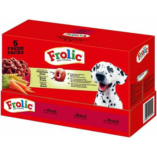 Croquettes pour chien Frolic Frolic Complete Nourriture pour chien B?uf carottes et céréales, 5er Pack (5 x 7,5 kg)