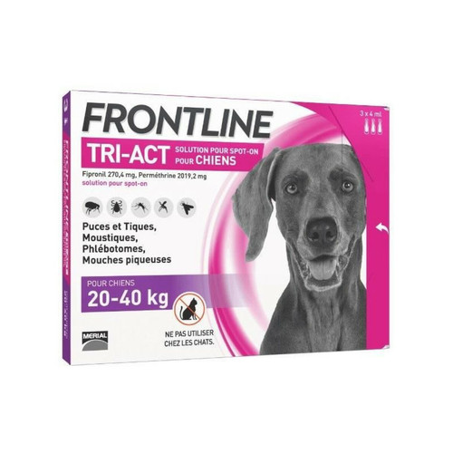 Frontline - FRONTLINE 3 pipettes Tri-Act - Pour chien de 20 a 40 kg Frontline  - Frontline