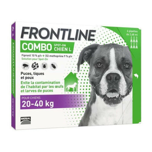 Frontline - FRONTLINE Combo chien 20-40kg - 6 pipettes Frontline  - Frontline