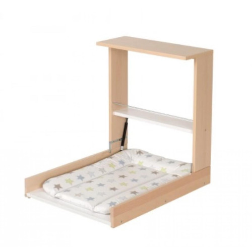 Geuther - Geuther Table a langer murale WICKI + Matelas Couleur Naturel Motifs Party Animal Vert Geuther  - Geuther