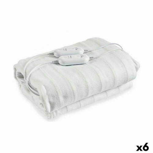 Couverture chauffante Gift Decor Chauffe-matelas Électrique Double Blanc Polyester 140 x 1 x 160 cm (6 Unités)