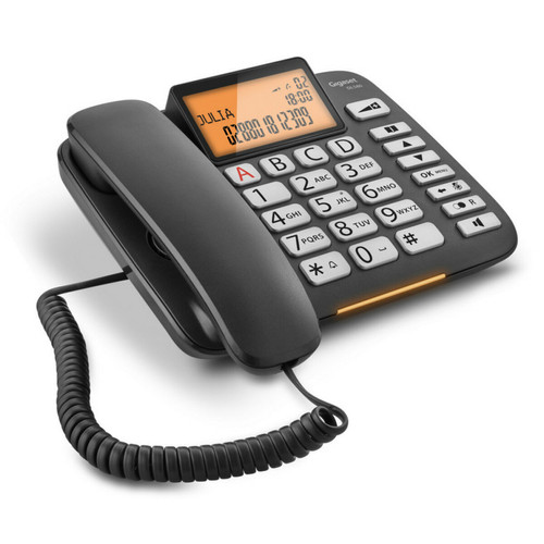 Gigaset - Téléphone filaire sans répondeur noir - gigadl580 - GIGASET Gigaset  - Téléphone fixe-répondeur Solo