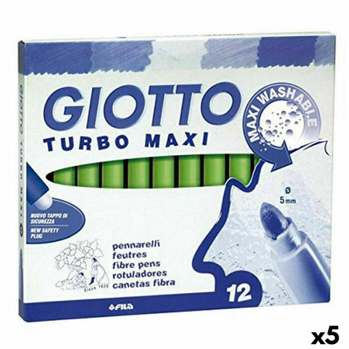 Giotto - Ensemble de Marqueurs Giotto Turbo Maxi Vert clair (5 Unités) Giotto  - Giotto
