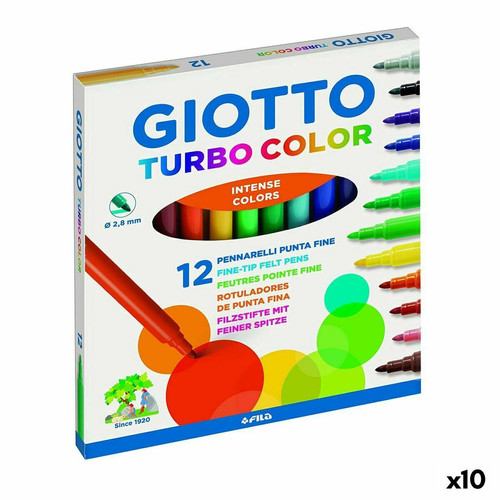 Giotto - Ensemble de Marqueurs Giotto Turbo Color Multicouleur (10 Unités) Giotto  - Giotto
