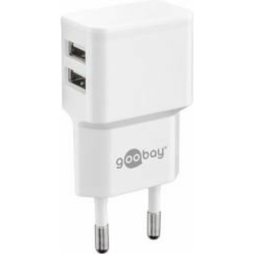Chargeur secteur téléphone Goobay Chargeur USB Goobay 44952 pour prise murale Courant de sortie (max.) 2.4 A 2 x USB 2.0 type A femelle 1 pc(s)