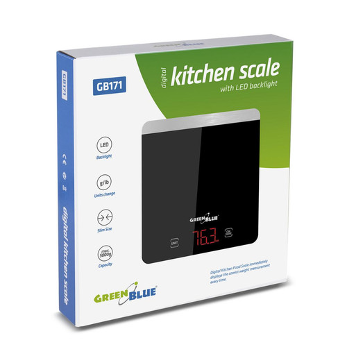 Greenblue Balance de cuisine numérique avec fonction de tare couleur noir GreenBlue GB171