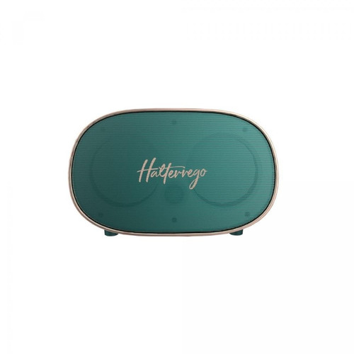 Halterrego - Enceinte Bluetooth Halterrego style rétro couleur verte. BT V5.0, lecteur de carte micro SD, Aux in, 6w RMS, batterie rechargeable de 1200mAh. Halterrego  - Halterrego