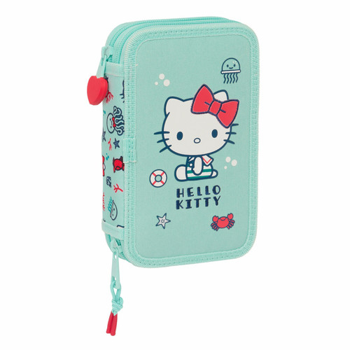 Hello Kitty - Plumier double Hello Kitty Sea lovers Turquoise 12.5 x 19.5 x 4 cm (28 Pièces) Hello Kitty  - Hello Kitty