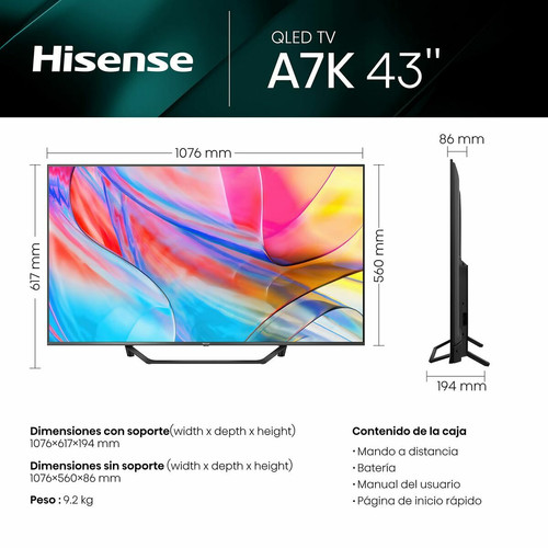 Hisense TV intelligente Hisense 43A7KQ 43" 4K Ultra HD QLED