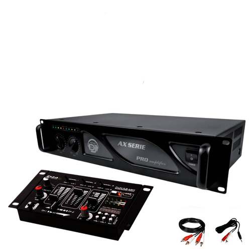 Ibiza Sound - Amplificateur sono 2 x 500W MY DEEJAY AX-1000 MyDj + Table de mixage DJ21 4 voies 7 entrées + USB Ibiza Sound  - Ampli  Ibiza Sound