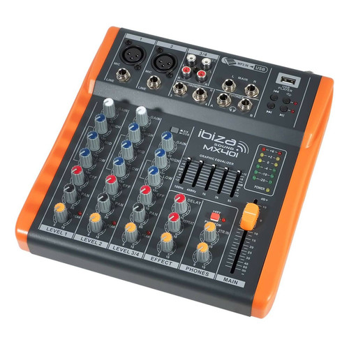 Ibiza Sound - Table de mixage/console 4 canaux - extra compacte - USB - Ibiza Sound MX401 Ibiza Sound  - Tables de mixage