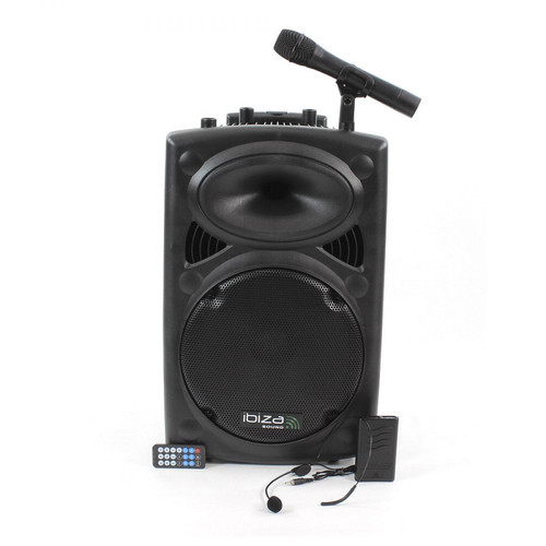 Ibiza Sound - Système de sono portable 12" - USB/BT/REC/VOX + 2 Micros VHF - Ibiza Sound PORT12VHF-BT Ibiza Sound  - Pack Enceintes Home Cinéma