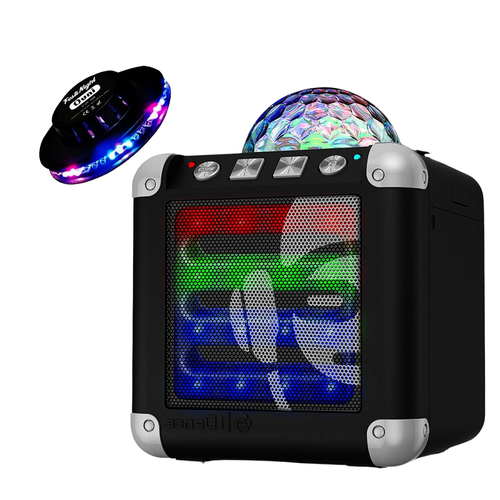 Sonorisation portable Idance Mini Enceinte sur Batterie Bluetooth iDance CUBE MINI 3 à LEDs RGB  USB - 3W RMS + Effet OVNI UFO