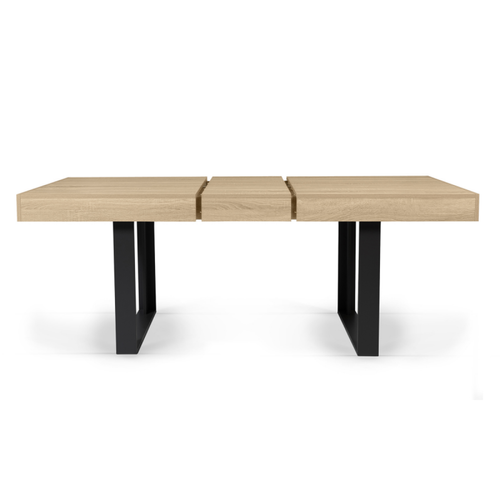 Idmarket Table à manger extensible rectangle PHOENIX 6-10 personnes bois et noir 160-200