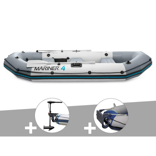 Intex - Kit bateau gonflable 4 places Mariner 4 avec moteur, rames et gonfleur - Intex Intex  - Jeux de plage