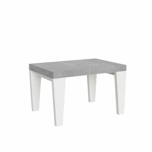 Tables à manger Itamoby Table Extensible Spimbo Mix 90x130/234 cm. dessus Ciment pieds Frêne Blanc