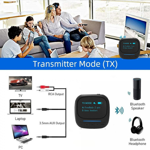 Passerelle Multimédia Récepteur Émetteur Audio Bluetooth 5.0 Aptx Ll 3,5Mm Aux Jack Rca Adap