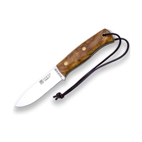 Outils de coupe Joker Couteau de chasse sportif Joker "Ember F" CO123-P, étui en cuir brun avec silex, lame de 10,5 cm, mango olivier, Outil de pêche, de chasse, de camping et de trekking