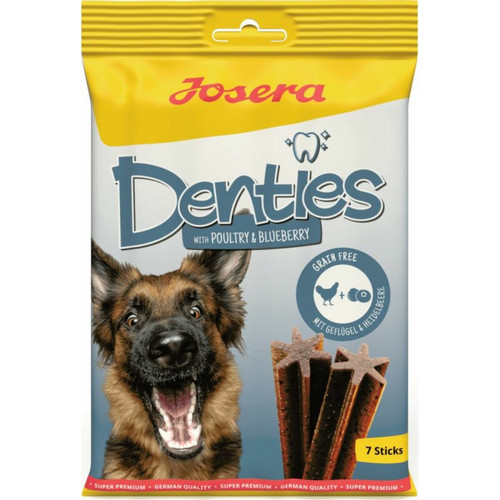 Friandise pour chien Josera Josera Denties with Poultry & Blueberry | 180 g | Bâtons de soin dentaire pour chien | Avec volaille savoureuse | Avec cellulose pour faciliter le nettoyage quotidien des dents