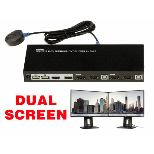 Carte Contrôleur USB KVM Switch Automatique Souris Clavier Ecran 2 PC HDMI 2.0 60Hz Affichage étendu 2 écrans