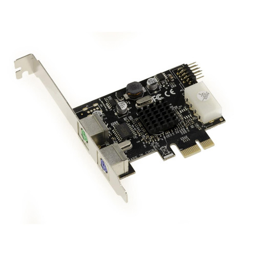 Kalea-Informatique - Carte Contrôleur PCIe 1x vers PS/2 - 2 Ports PS2 clavier et souris + 1 port USB 2.0 9 points interne - Avec reprise d'alimentation. Equerres High / Low profile Kalea-Informatique  - Carte Contrôleur